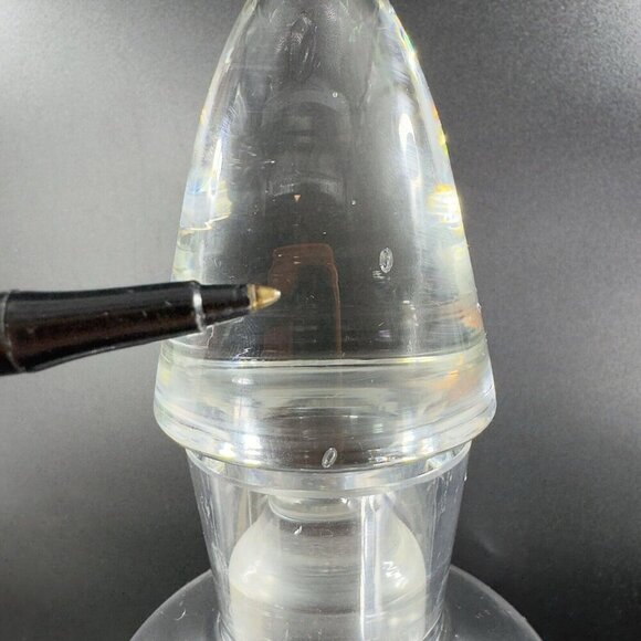 Heavy Crystal Glass Polish Decanter With Stopper Glass Bottle Air Bubble Bottom - Picture 6 of 16